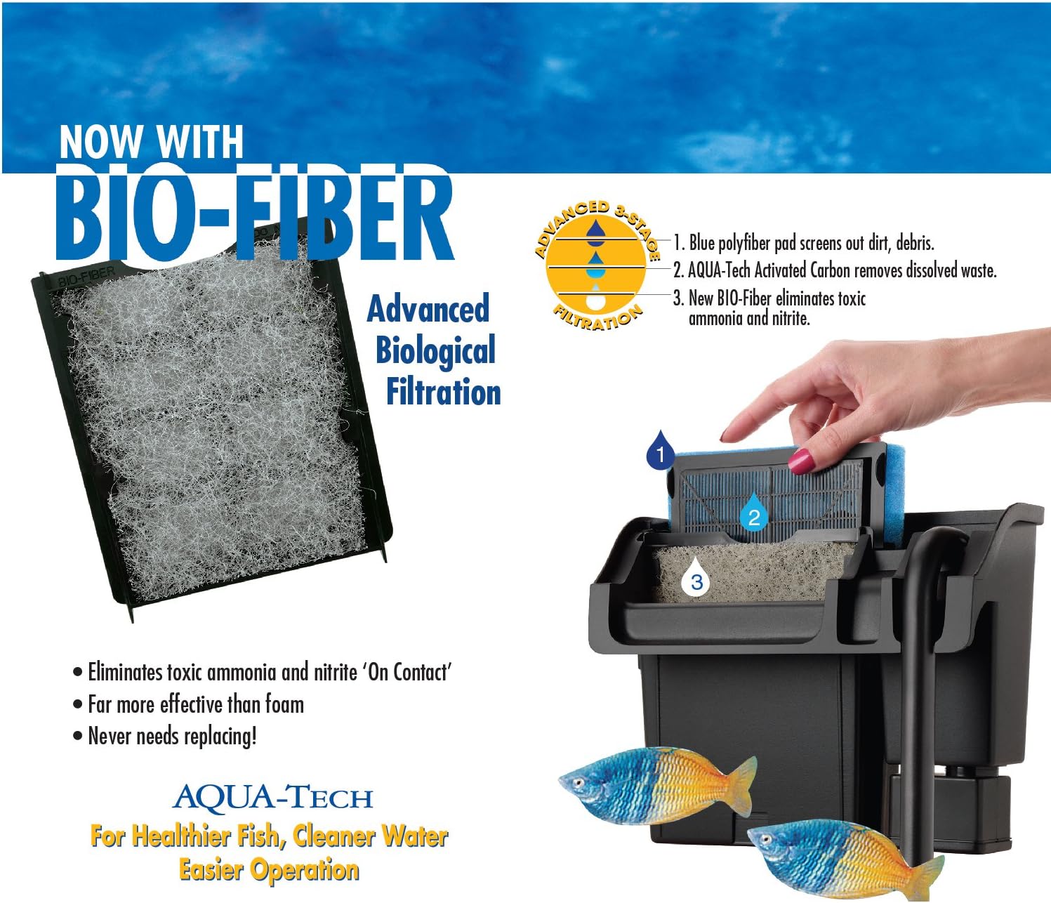 Aqua-Tech Ultra Quiet Power Filter, For Aquariums 20-40 Gallons