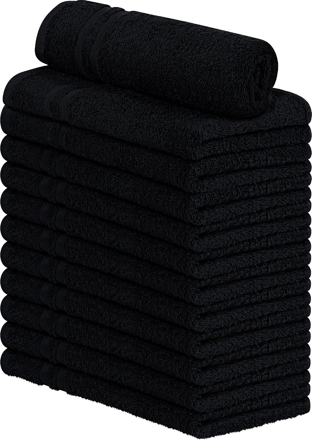Utopia Towels Bleach Safe Salon Towels - Pack of 24 Black Hand Towels - (16 x 27 Inches), Salon Towels Bleach Safe