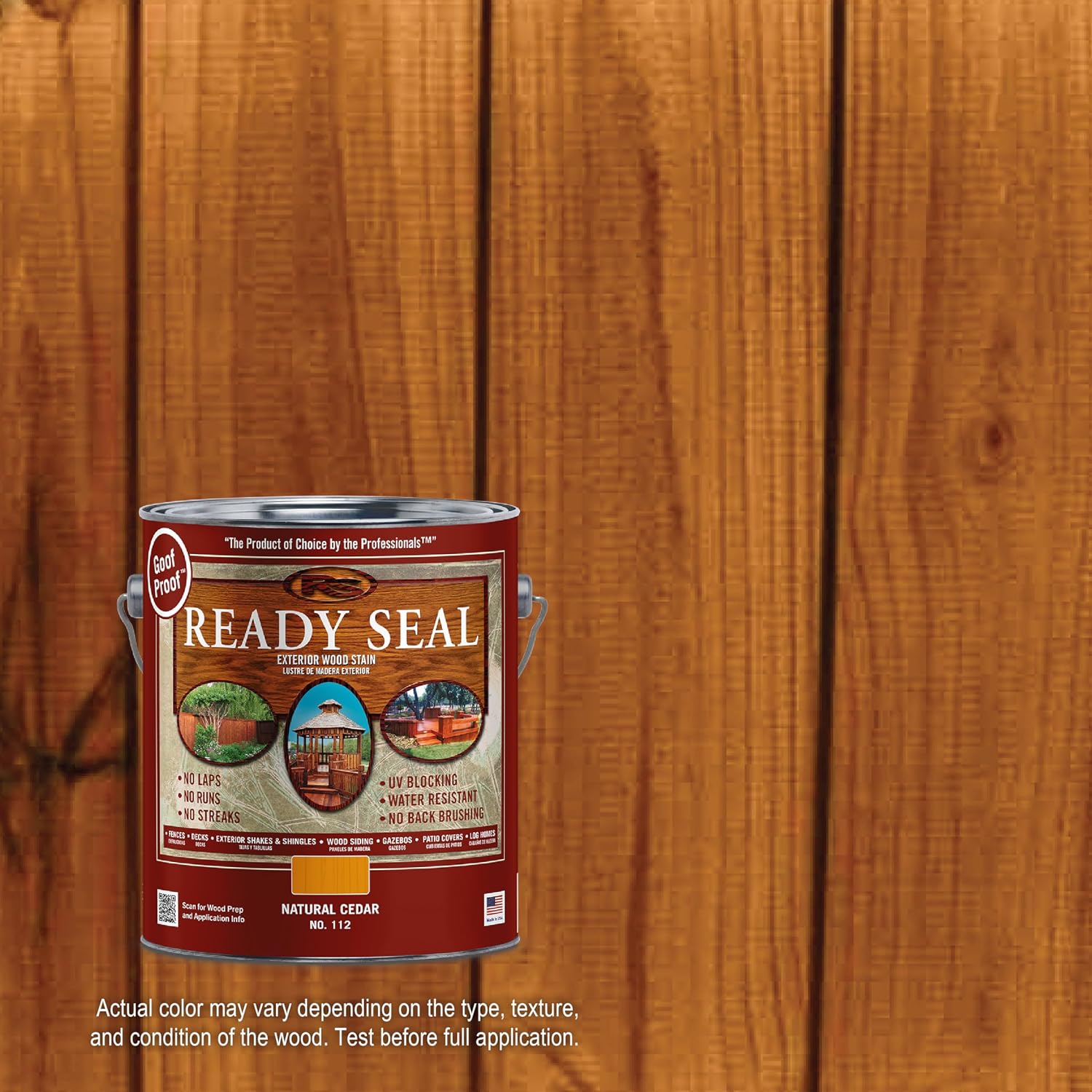 Ready Seal 7966104 5 gal Pail Exterior Wood Stain & Sealer, Light Oak