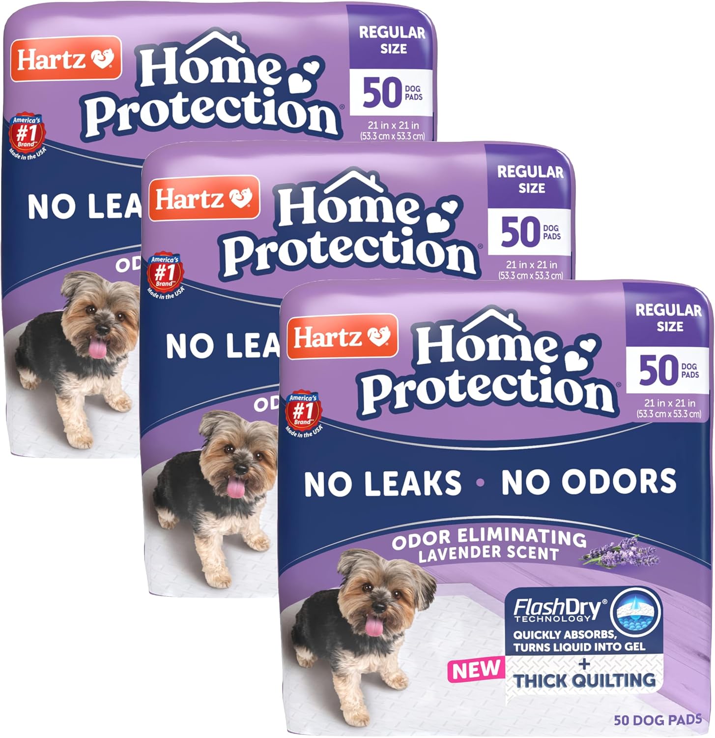 Hartz Home Protection Lavender Scented Odor Eliminating Dog Pads, 50 Count