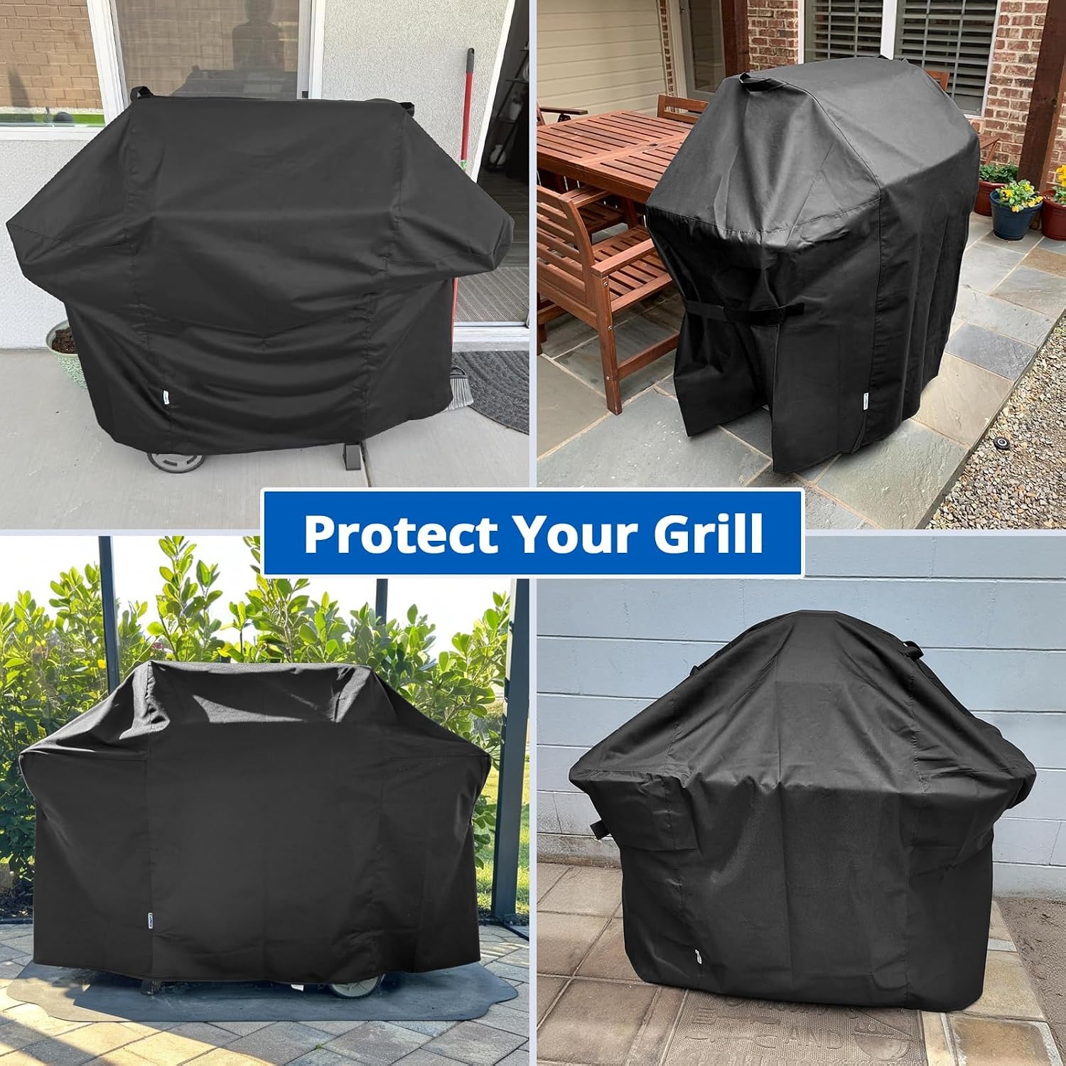 2 Burner Gas Grill Cover 32 inch, Heavy Duty Waterproof Small BBQ Grilling Cover, Compatible for Weber Char-Broil Nexgrill and More Grills with Collapsed Side Tables, All Weather Protection