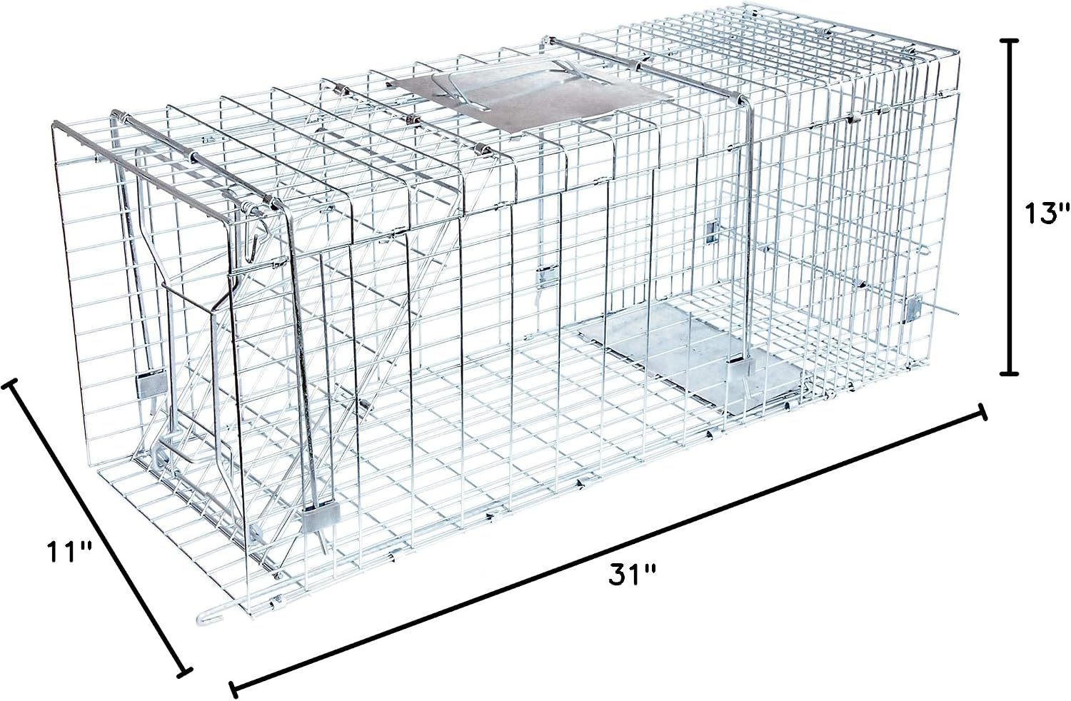JT Eaton Answer Humane Live Catch Trap for Coyotes & Large Pests | Heavy-Duty Cage Trap; Catches Coyotes, Foxes, and Armadillos; Galvanized Wire; Humane Catch and Release