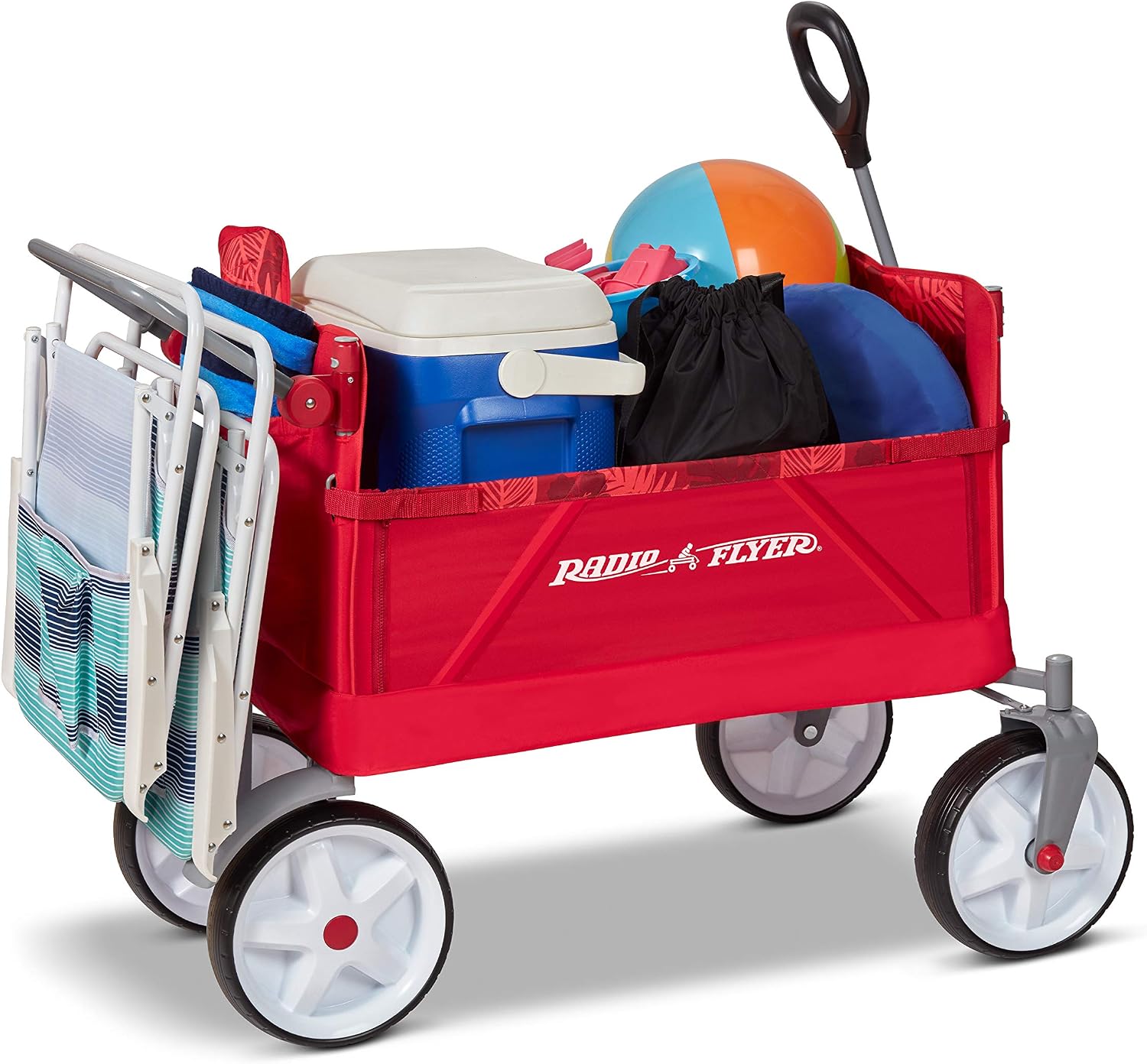 Radio Flyer Beach & Boardwalk 3-in-1 EZ Fold Wagon, for Kids 1.5+, UV Shade