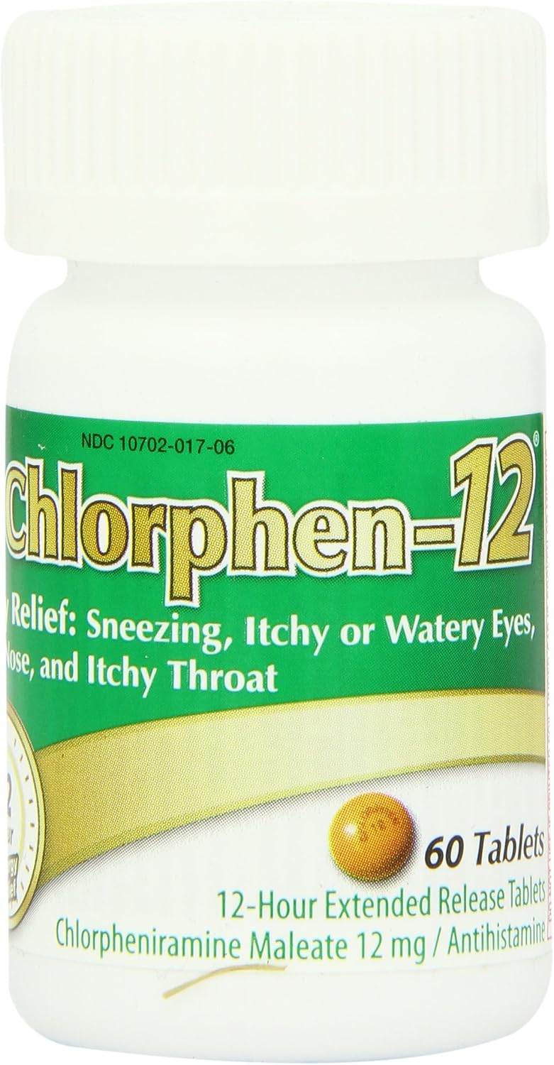 Chlorpheniramine Maleate Extended Release, 12 Mg , 60 Tablets