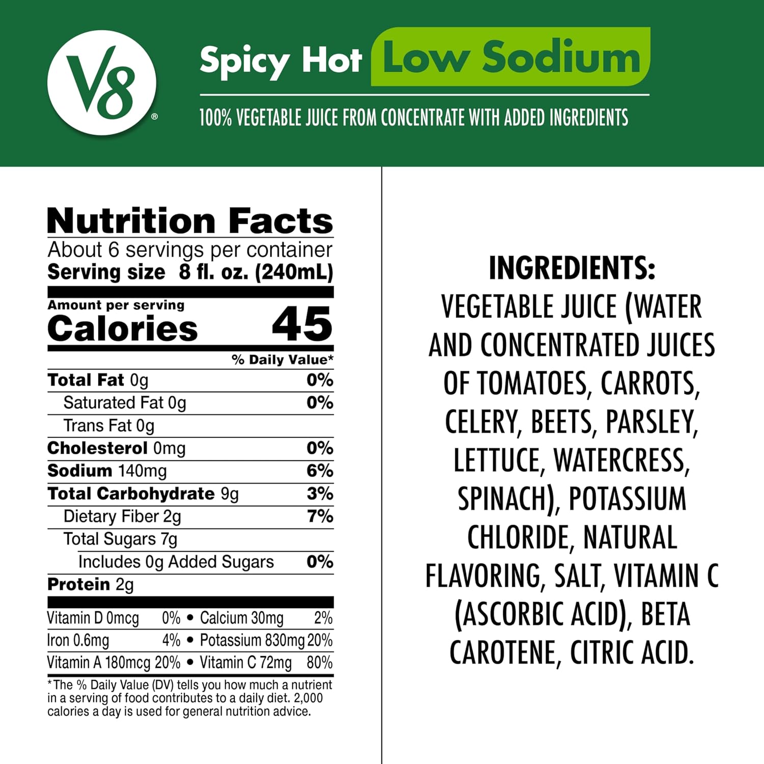 V8 Original 100% Vegetable Juice, 12 fl oz Bottle (12 Pack)