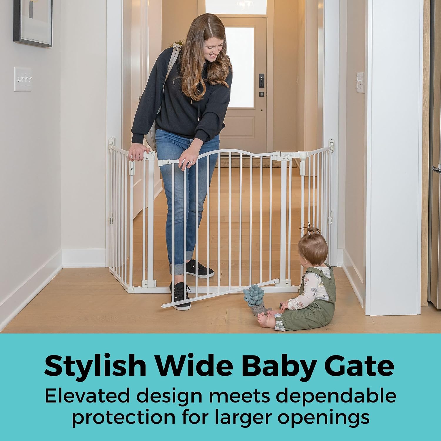 Toddleroo by North States - Deluxe Décor Safety Gate: Hardware Mounted Extra Wide Metal Baby Gate - Adjustable Child Gate - 38.3 to 72 Inches Wide - 30 Inches Tall - Matte Bronze