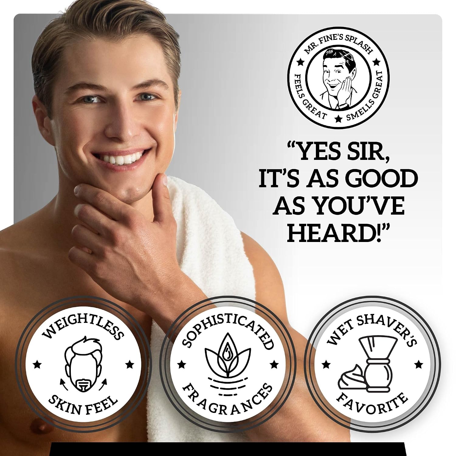 Fine Italian Citrus Classic Aftershave for Men, Made in USA, Four Simple Ingredients, Cooling MentholSplash, Inspired by a 1916 Mediterranean Classic, Bergamot Neroli Petitgrain Scent, 100ml