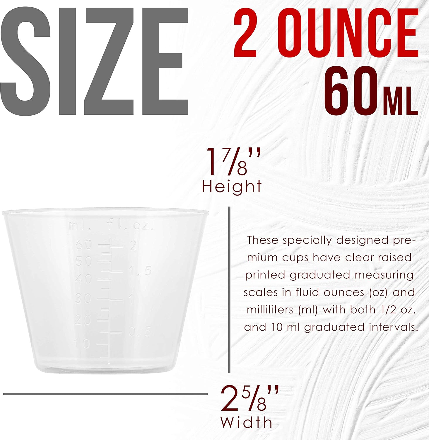 Pouring Masters 40 Ounce (1200ml) Graduated Plastic Mixing Cups (Box of 24)