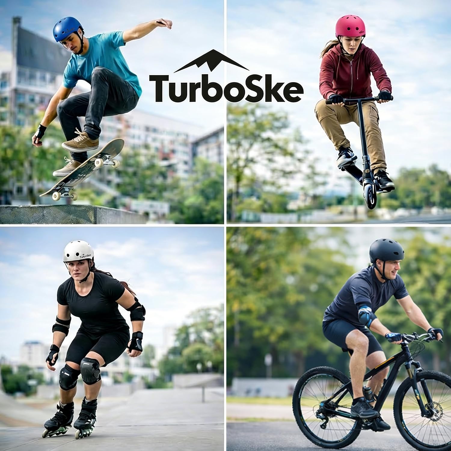 Skateboard Helmet,BMX Bike Multi-Sport Helmet for Youth,Men Women