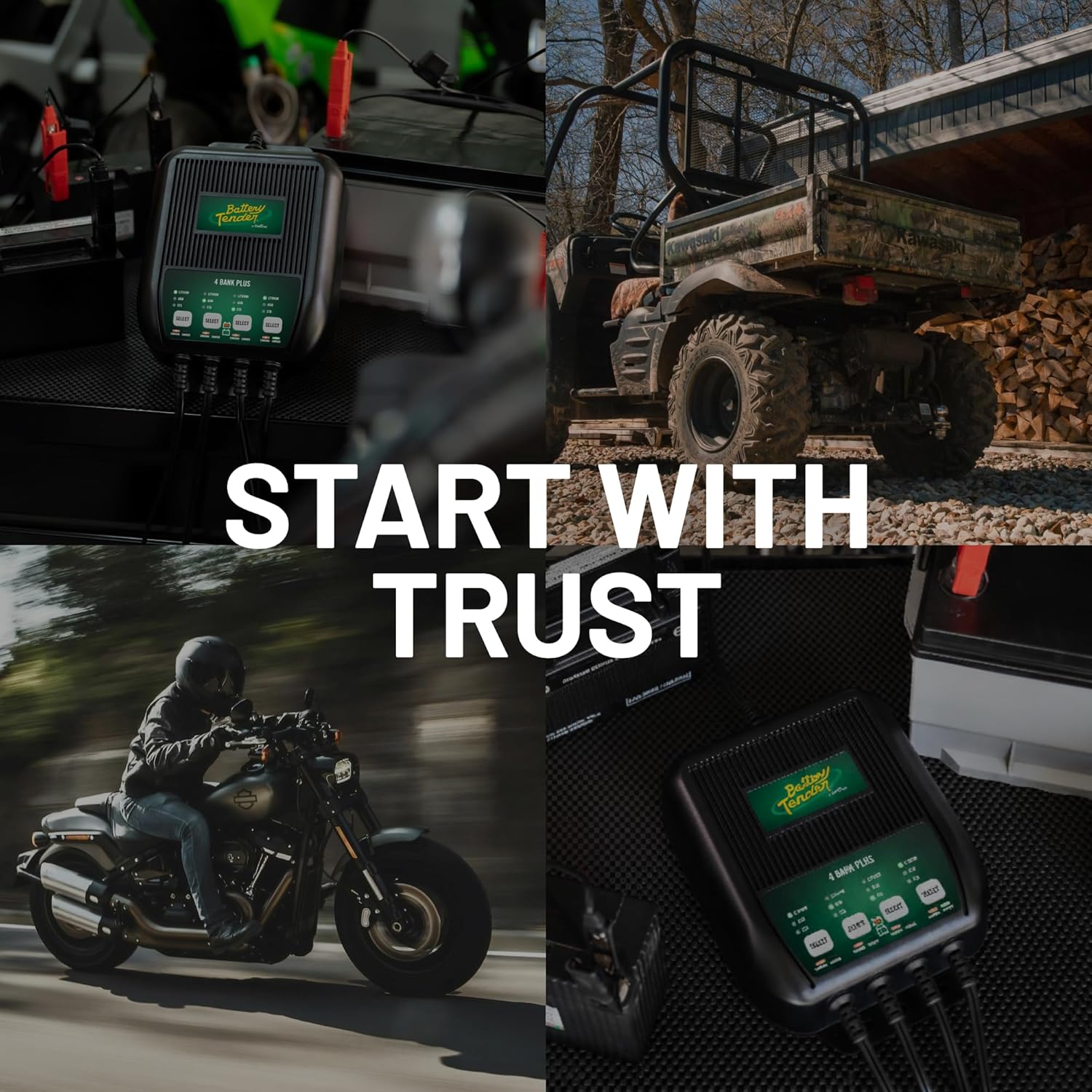 Battery Tender Plus 4 Bank Multibank Charger - 5 AMP (1.25 AMPs Per Bank) - Smart 12V Multi Battery Charger and Maintainer for Standard, AGM