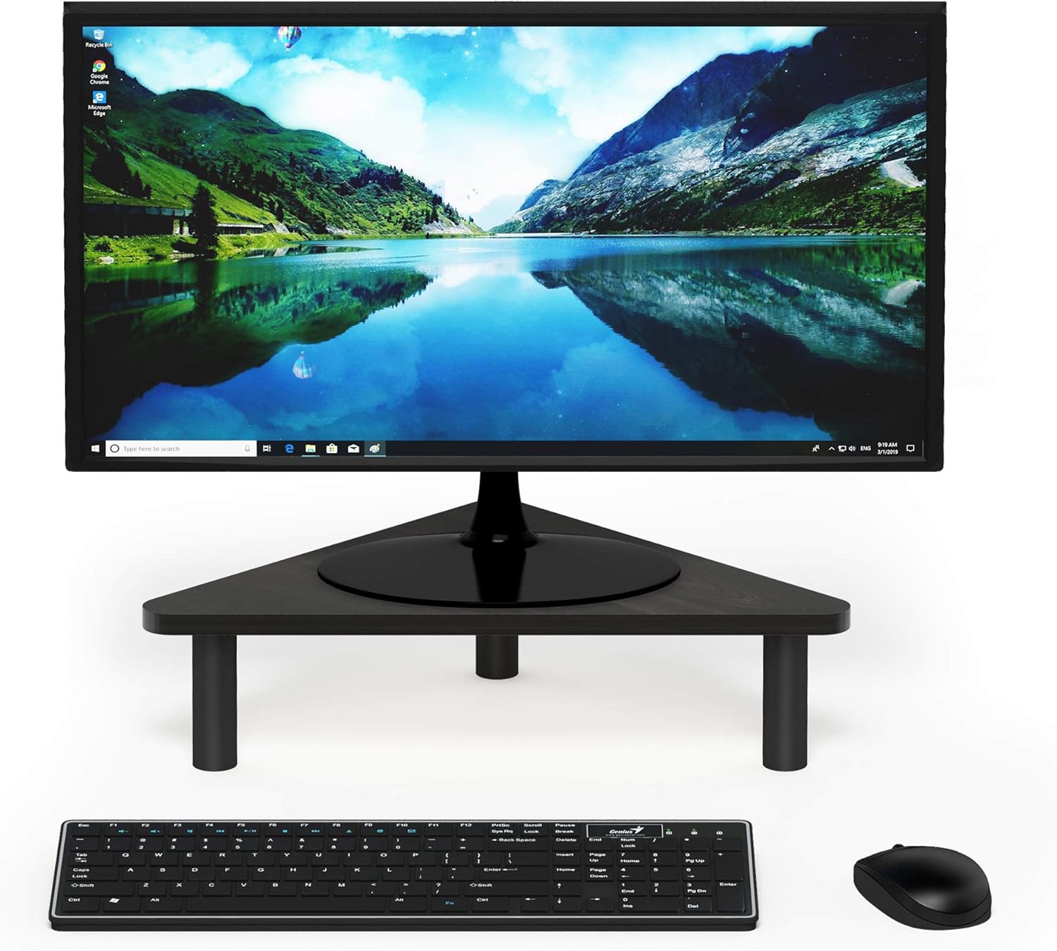 FURINNO Turn-N-Tube Monitor Stand, French Oak Grey/Black