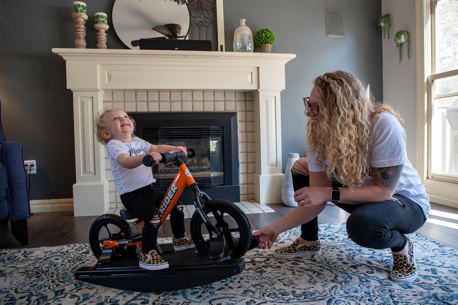 Strider Sport 2-in-1 Rocking Bike, Ages 6 Months–4 Years | For 12 Model, Converts Baby Rocking Toy to Toddler Balance Bike, Tool-Free Adjustments, Wide and Stable Base, Durable Plastic