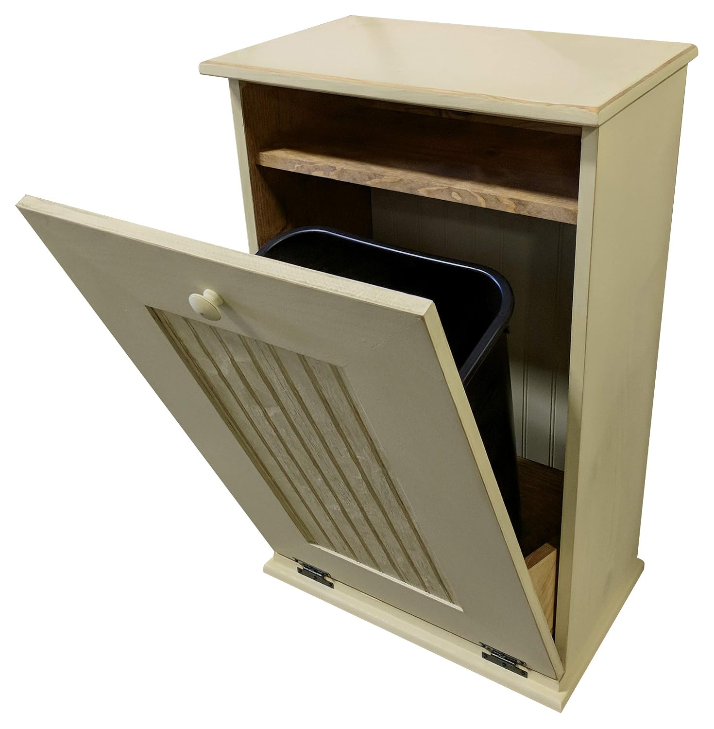 Sawdust City Tilt-Out Wooden Trash Bin Holder (Old - Black)