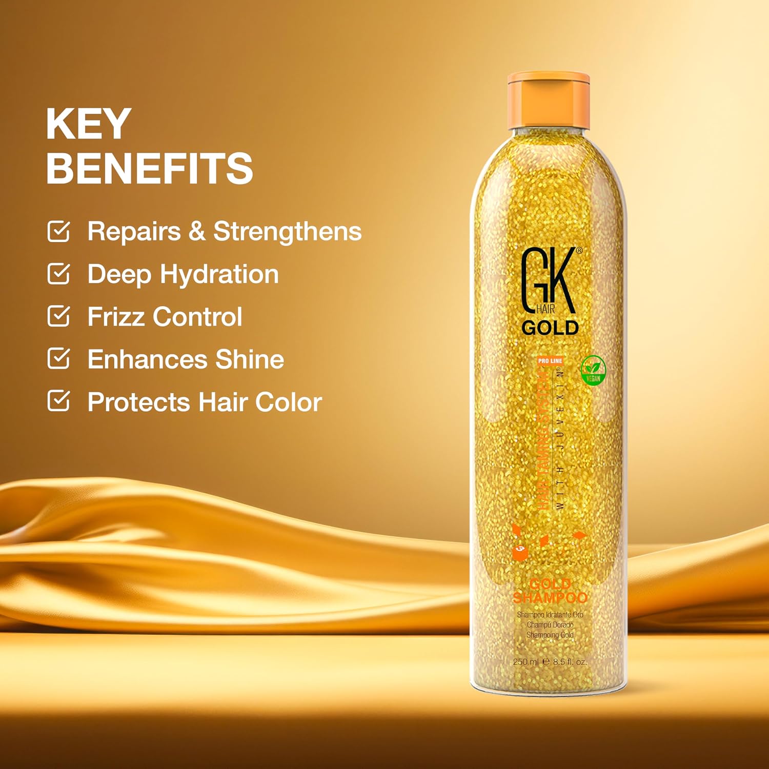 GK HAIR Anti-Dandruff Shampoo Leaving Your Scalp Refreshed and Hair Soft, Smooth – Sulfate-Free Shampoo for Dry Damaged Hair for Men and Women 8.5 Fl Oz