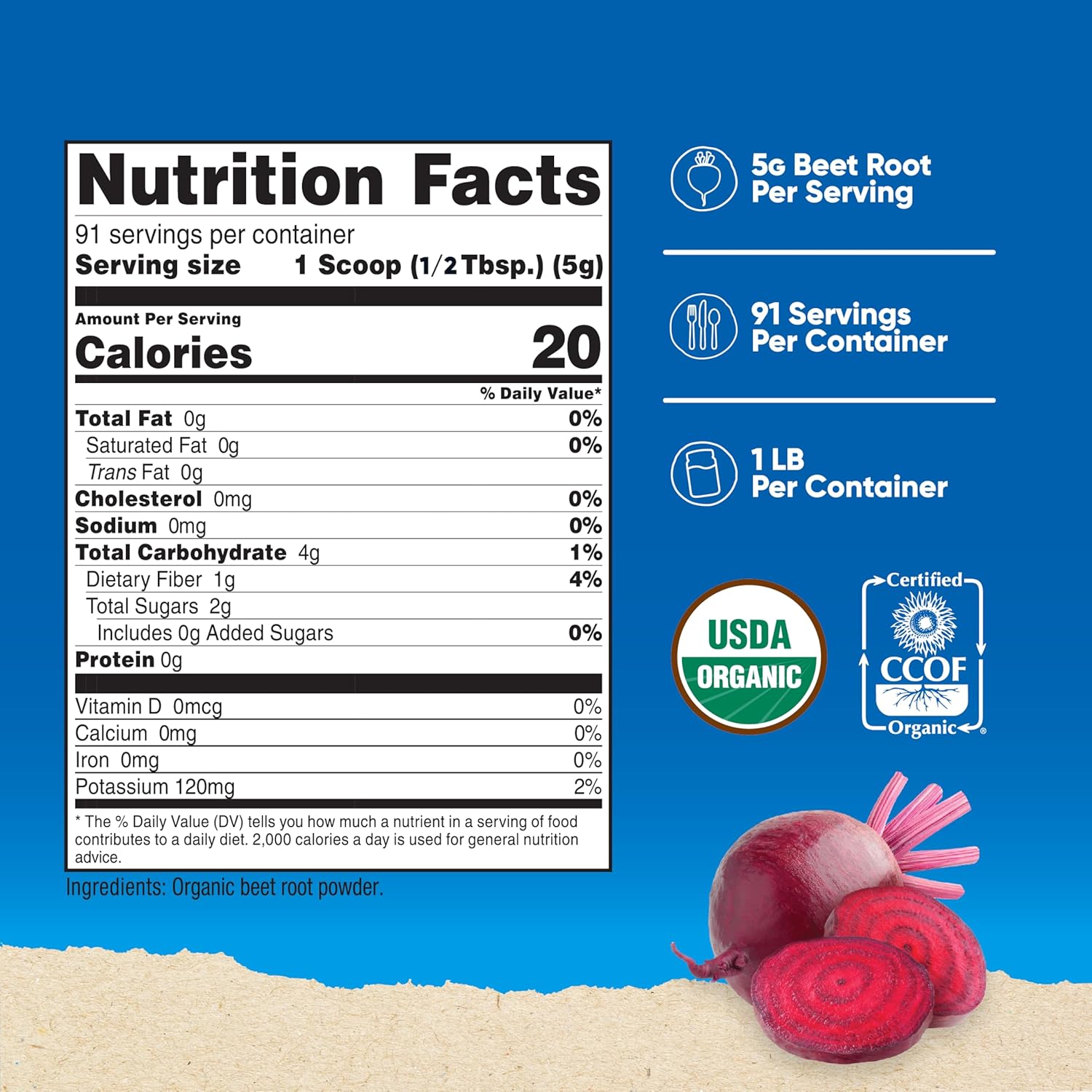 Nutricost Organic Beet Root Powder (1 LB) Certified USDA Organic
