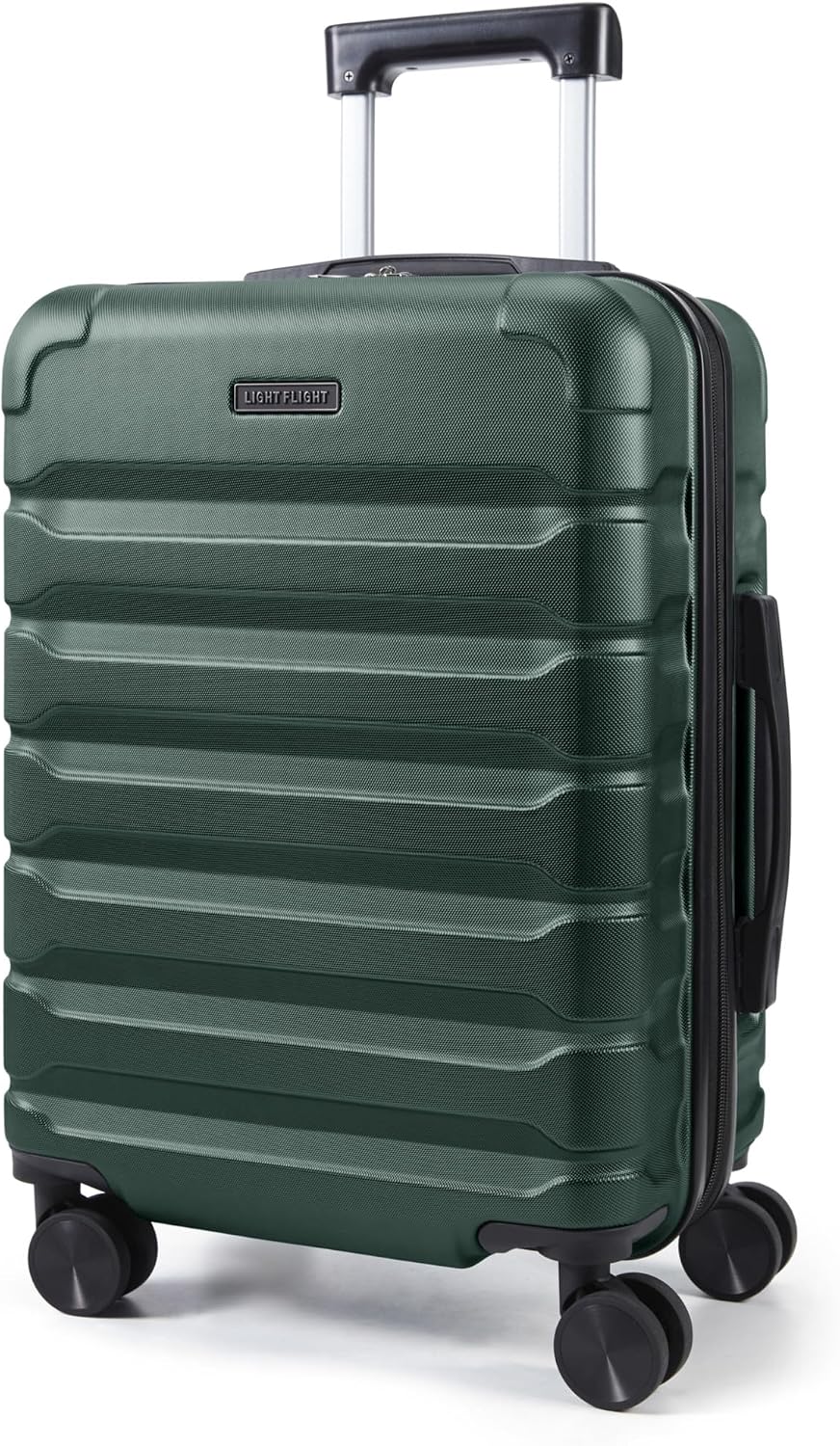 LIGHT FLIGHT Carry On Luggage, 20" Carry-On Suitcase, Deep Green | 20" Expandable Carry On Suitcases with Wheels, Lightweight Luggage, Durable Hard ShellRolling Suit Case for Men Women Travel