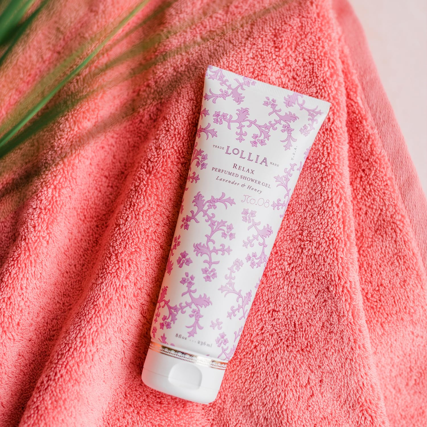 LOLLIA Wish Shower Gel, 8 fl oz, Vanilla Bean, Rice Flower, Jasmine Leaves, & Sugar Cane, Luxury Shea Moisture Hydrating Women's Body Wash, Delicate & Relaxing Scented Bath Soap for Self Care