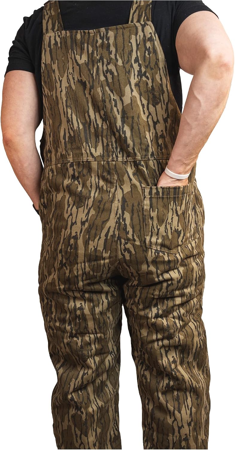 HOT SHOT Men’s Insulated Camo Bib, Ultra-Quiet Adjustable Overalls, Cold Weather Hunting Coveralls for Men