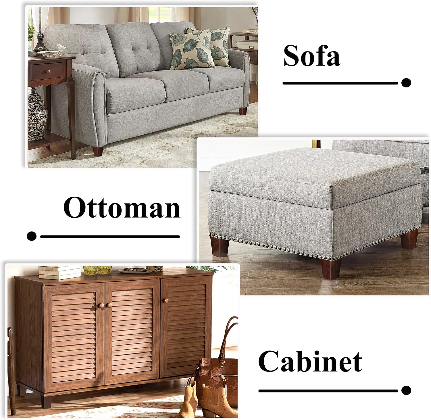Sofa Legs Square Bed Feet 2 inch Wood Replacement Leg for Furniture Set of 4, Dark Brown