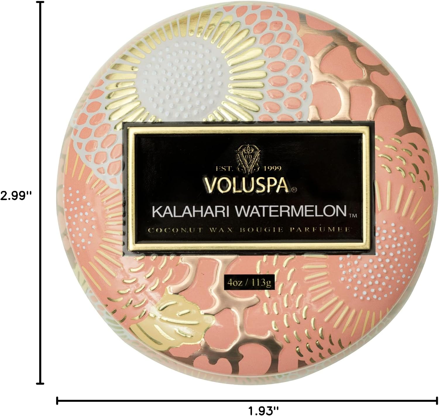Voluspa Baltic Amber Candle | Mini Tin | 4 Oz. | 25 Hour Burn Time | Coconut Wax for a Cleaner Burn