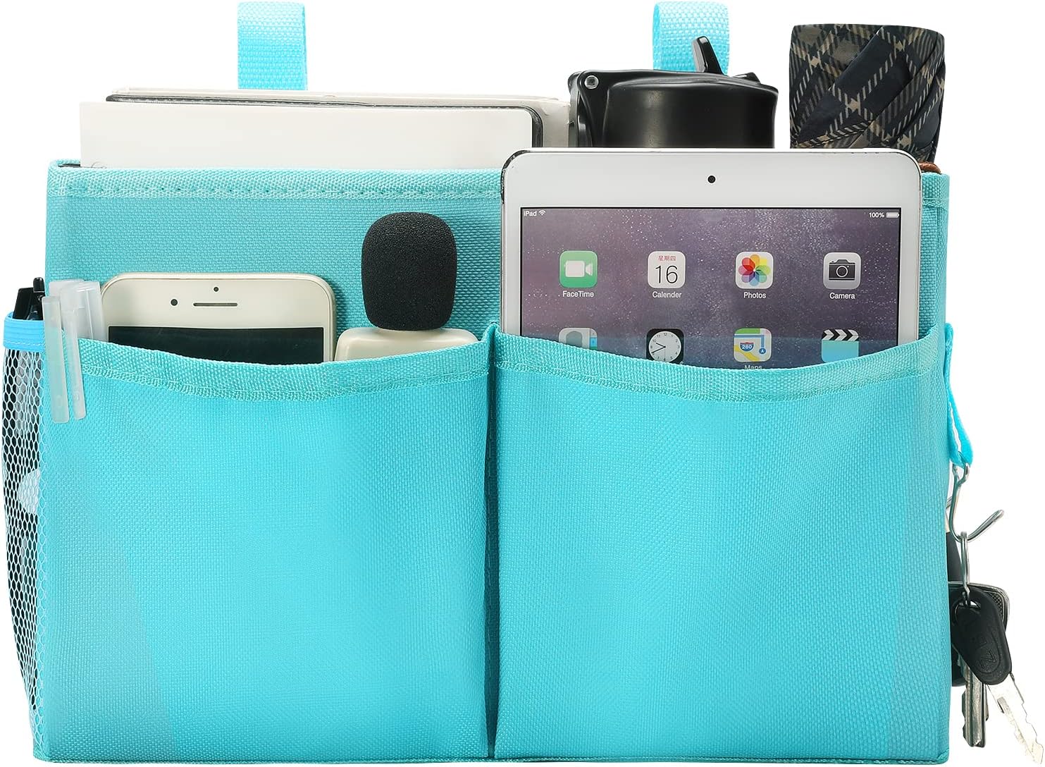 Bseash Bunk Bed Organizer, Bedside Caddy Hanging Bed Organizer Storage Bag 8 Pockets, for College Dorm Rooms Bed, Hospital Bed, Baby Bed Rails