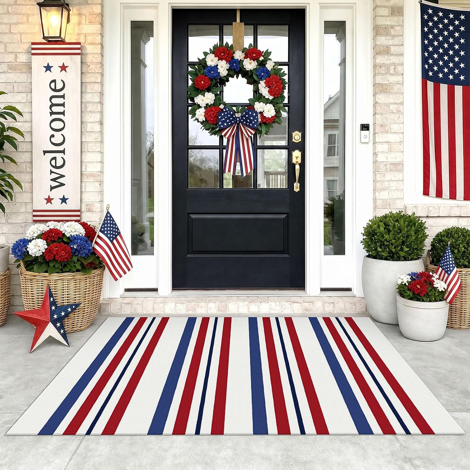 KOZYFLY Black and White Area Rug 3x5 Ft Washable