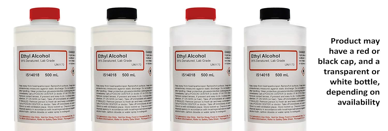 95% Ethyl Alcohol, 16oz - Denatured Ethanol Alcohol - Laboratory-Grade, Not for Topical Use - The Curated Chemical Collection