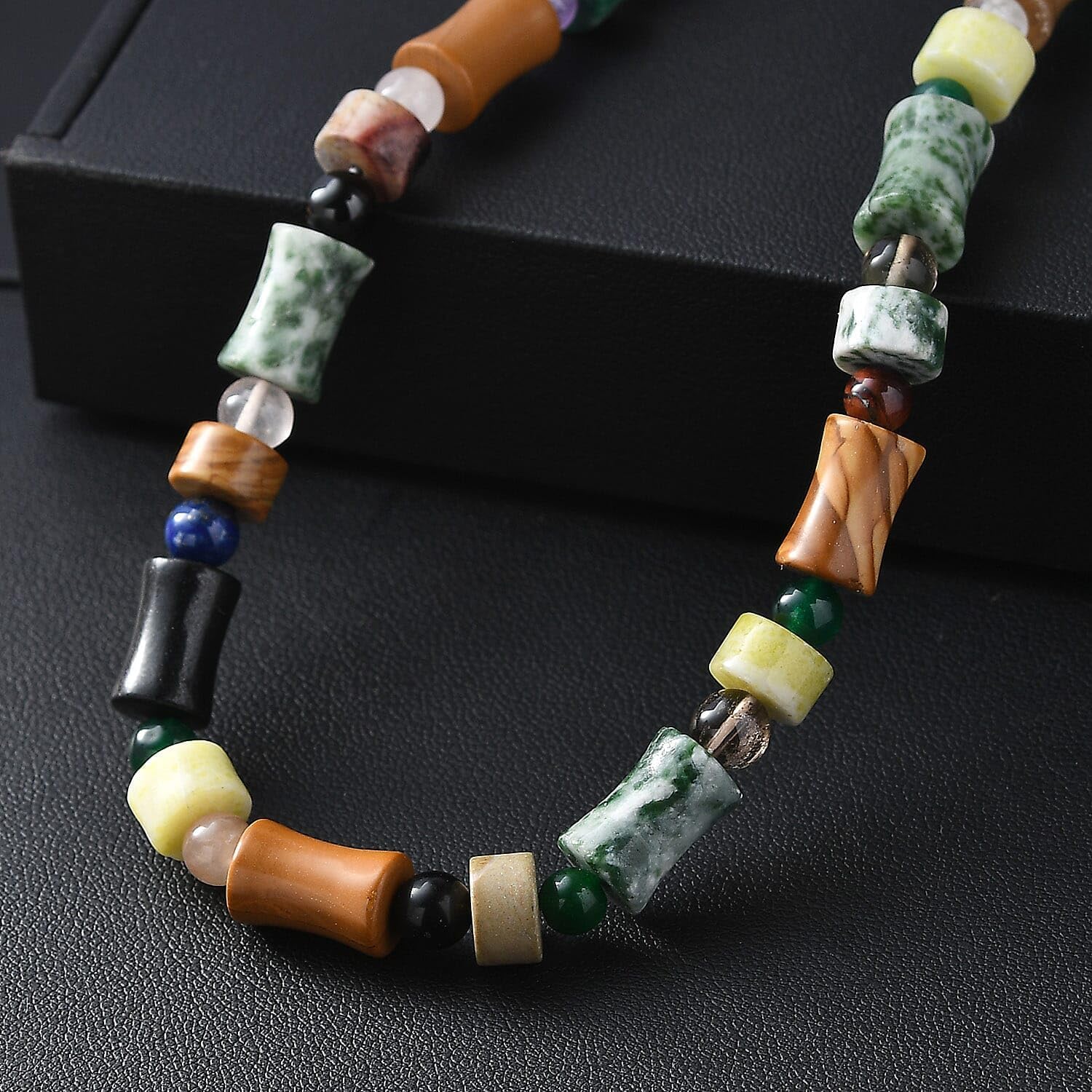Multi Jasper Multi Gemstone Necklace in Steel 190.11 ctw 18 Inches
