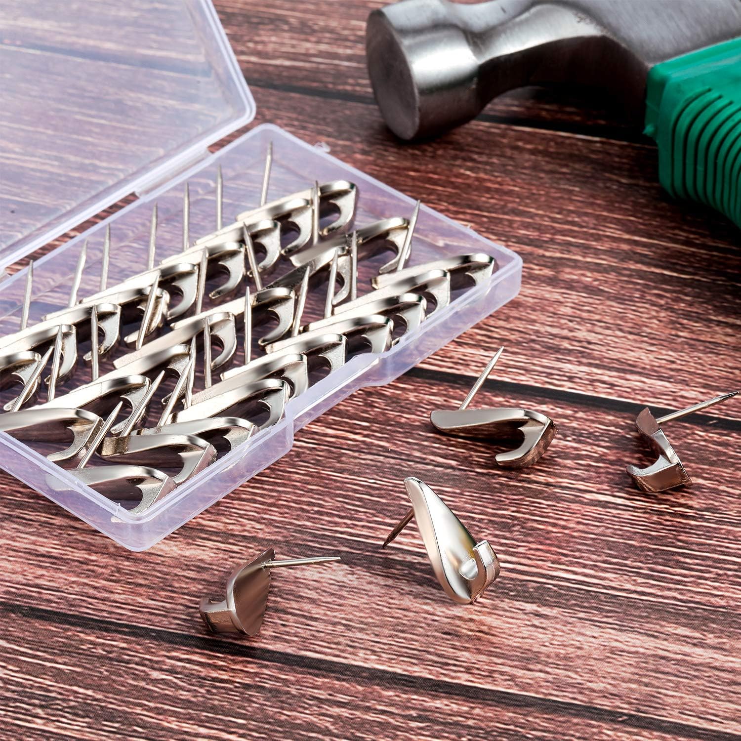 30 Pcs 20 Lbs Pin Hooks Push Pin Hangers Teardrop Style Picture Hooks Metal Picture Hanging Nails for Home Office Wooden Fabric Wall(Silver)