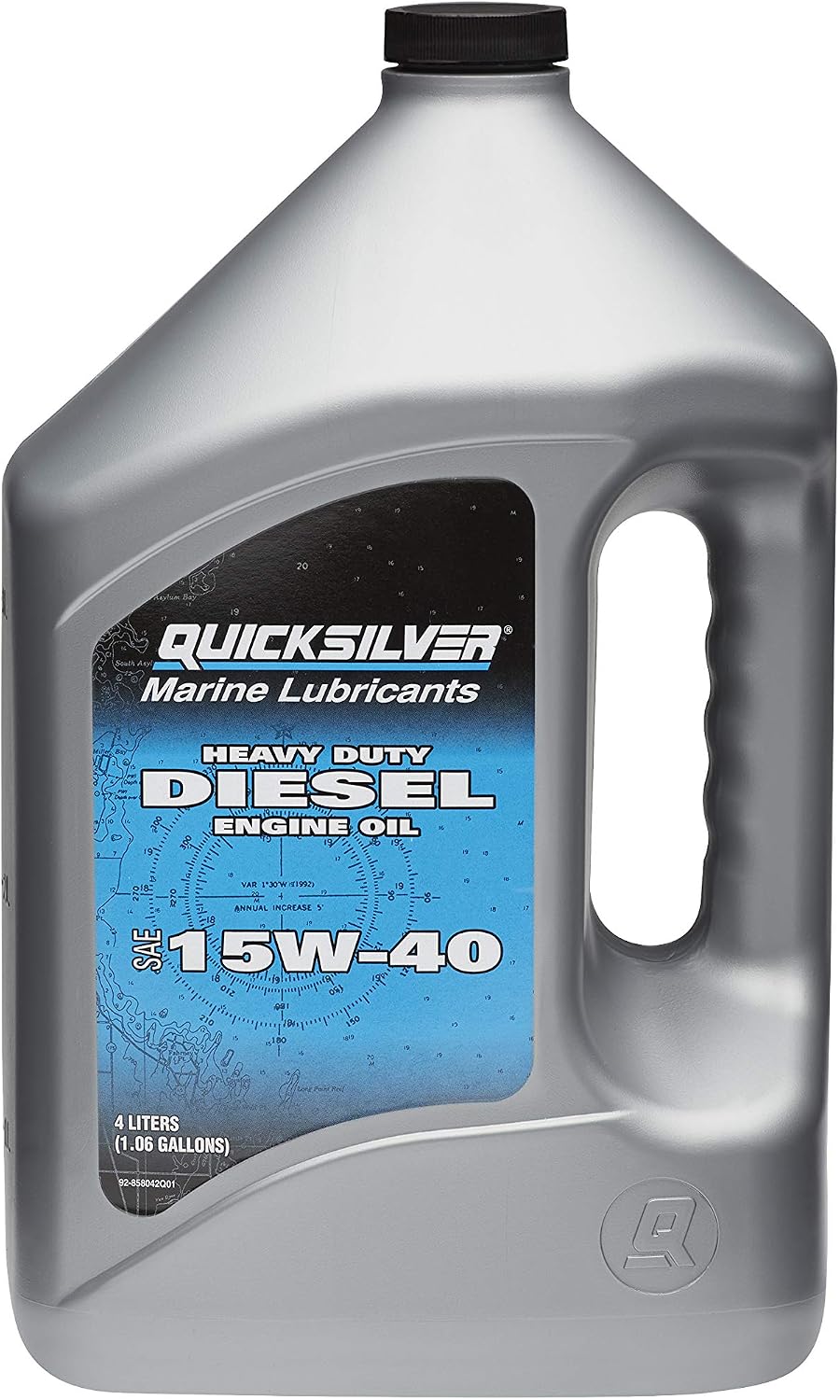 Quicksilver 15W-40 4-Stroke Heavy Duty Diesel Engine Oil, 4 Liters