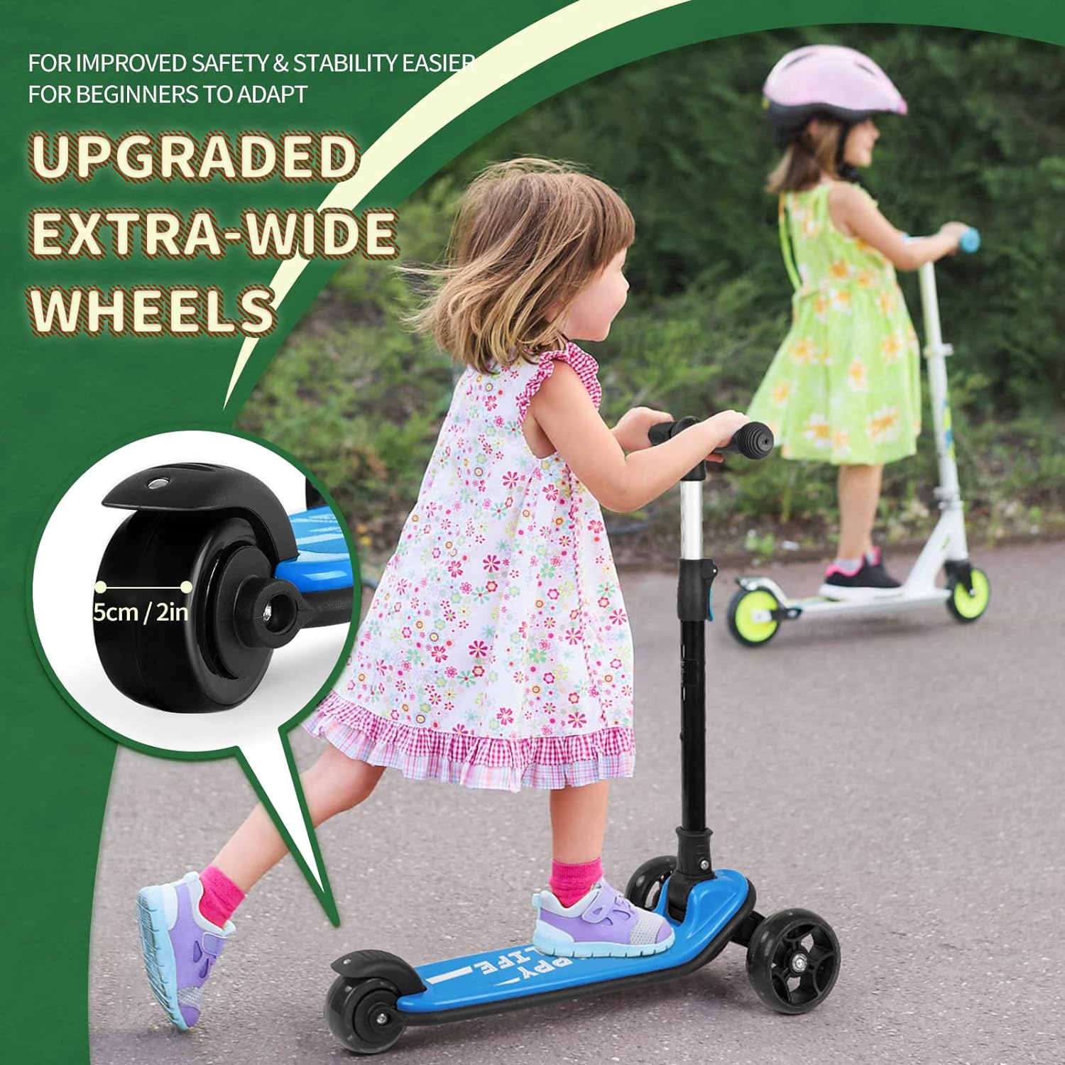 besrey 3 Wheel Scooter for Kids Ages 3-10 with 4 Adjustable Height