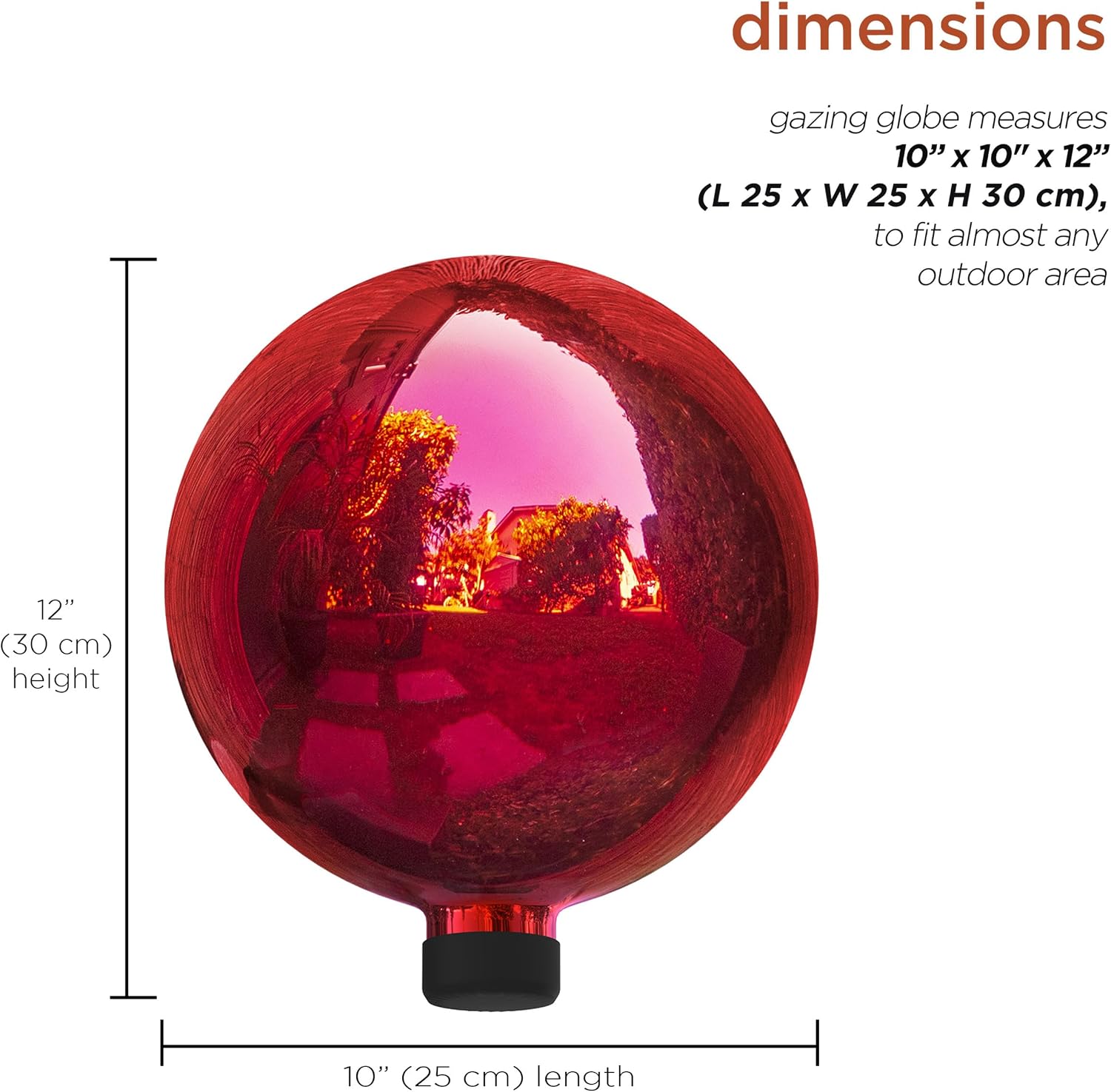 Alpine Corporation | 10" Indoor/Outdoor Glass Gazing Globe — Festive Garden & Yard Décor Accent — Blue
