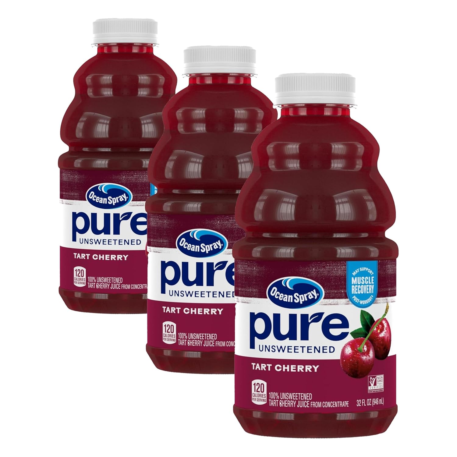 Ocean Spray® Pure Unsweetened Tart Cherry, 100% Tart Cherry Juice, 32 Fl Oz Bottle
