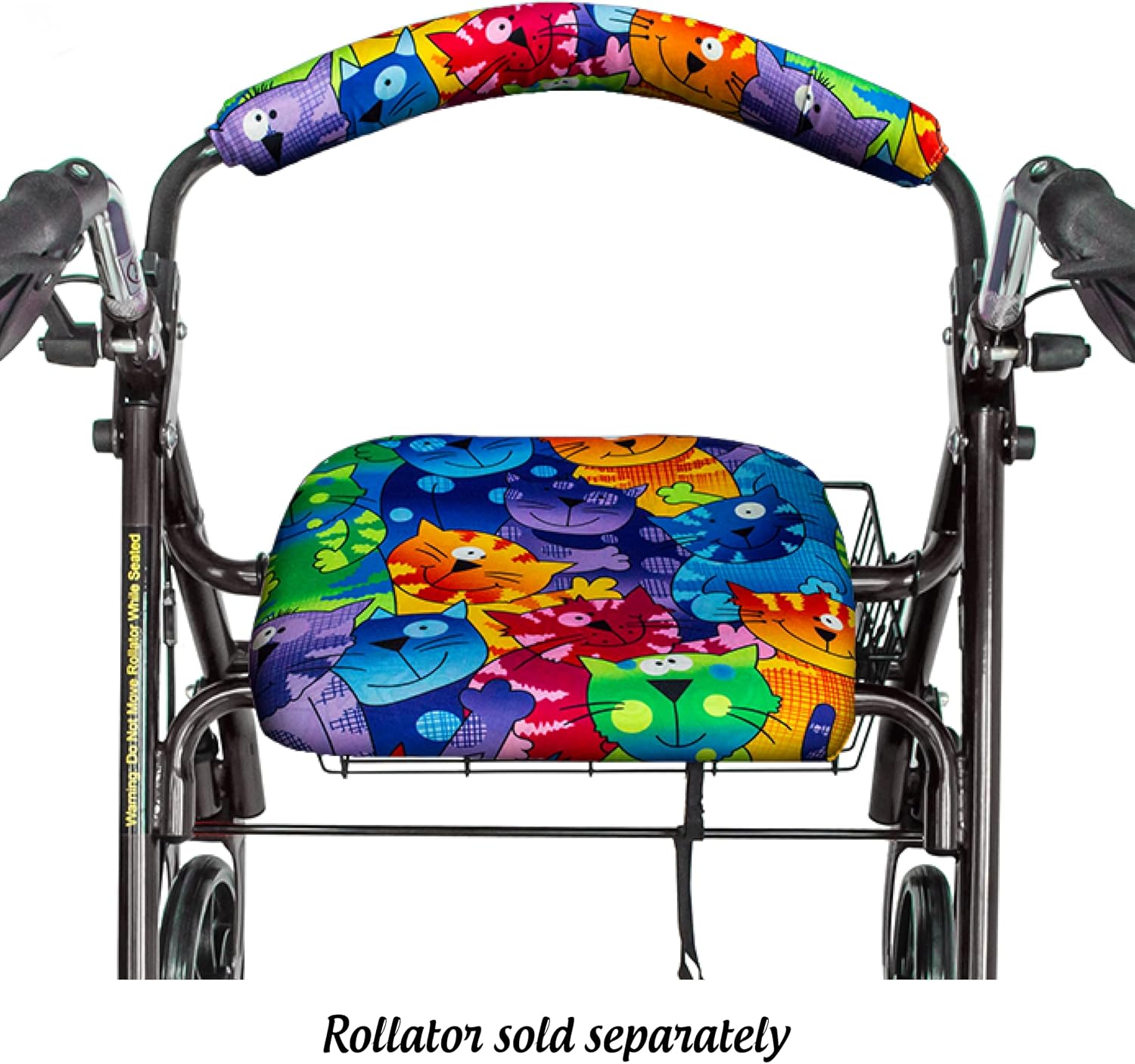 Top Glides Playful Purple Universal Rollator Walker Seat and Backrest Covers (Purple)