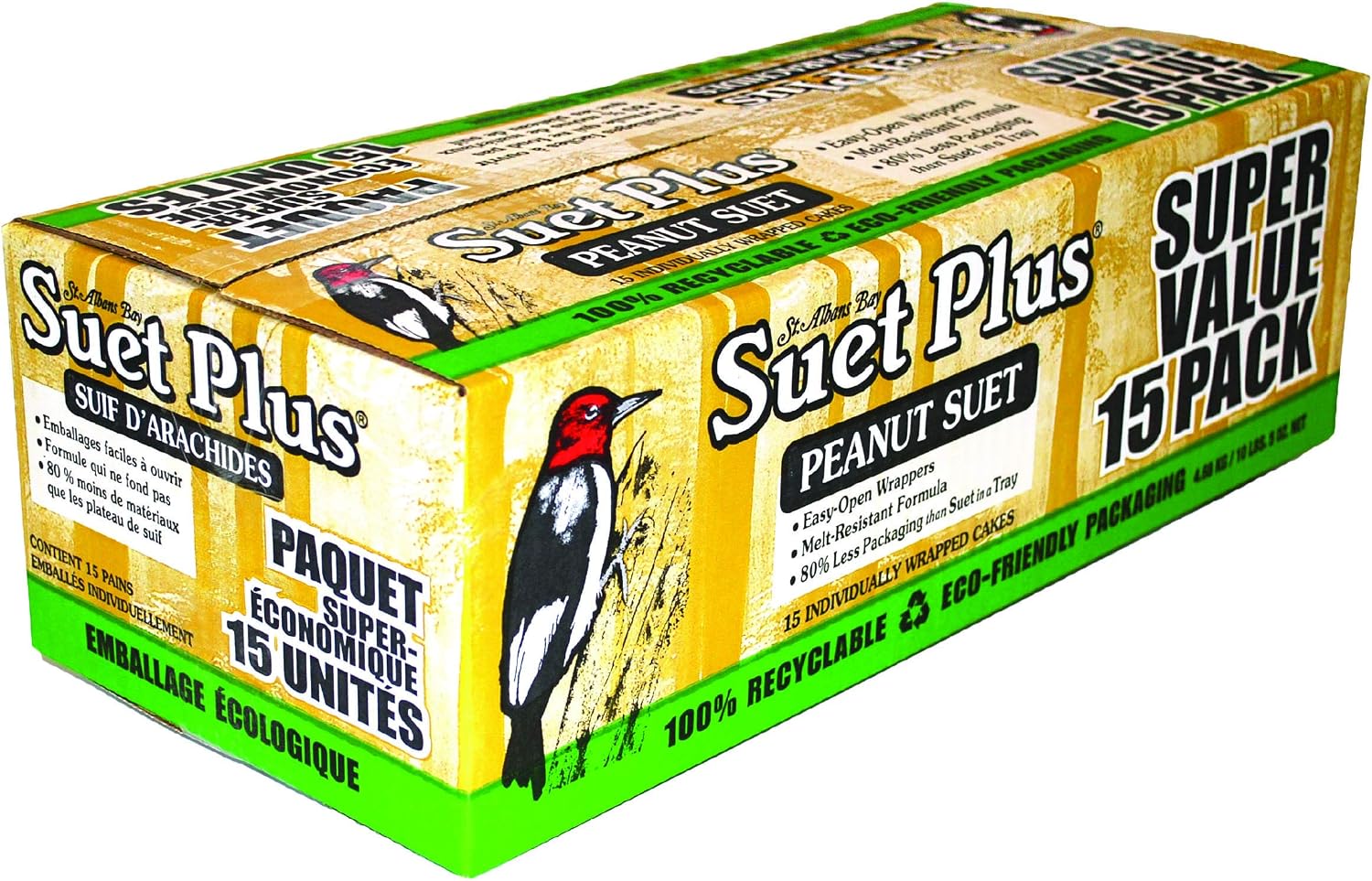 ST. ALBANS BAY SUET PLUS Suet Cake Variety Packs, 11 oz. Wild Bird Suet Cakes (High Energy, 10 Pack)