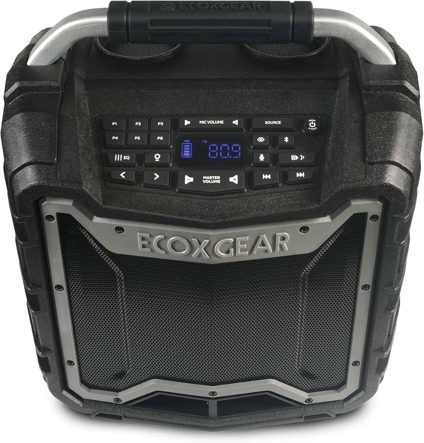 ECOXGEAR EcoTrek Rugged Waterproof Floating Portable Bluetooth Wireless 100 Watt Stereo Smart Speaker and PA System (Gray)