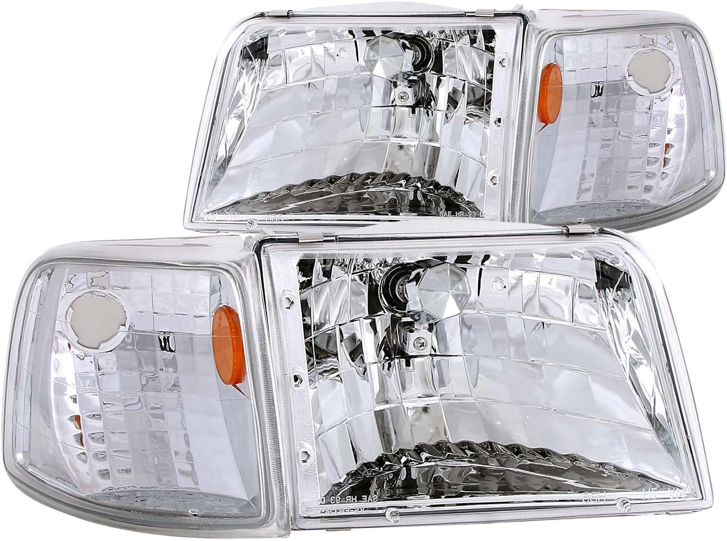 Anzo USA 111119 Ford Ranger Clear With Amber Corners Headlight Assembly - (Sold in Pairs)