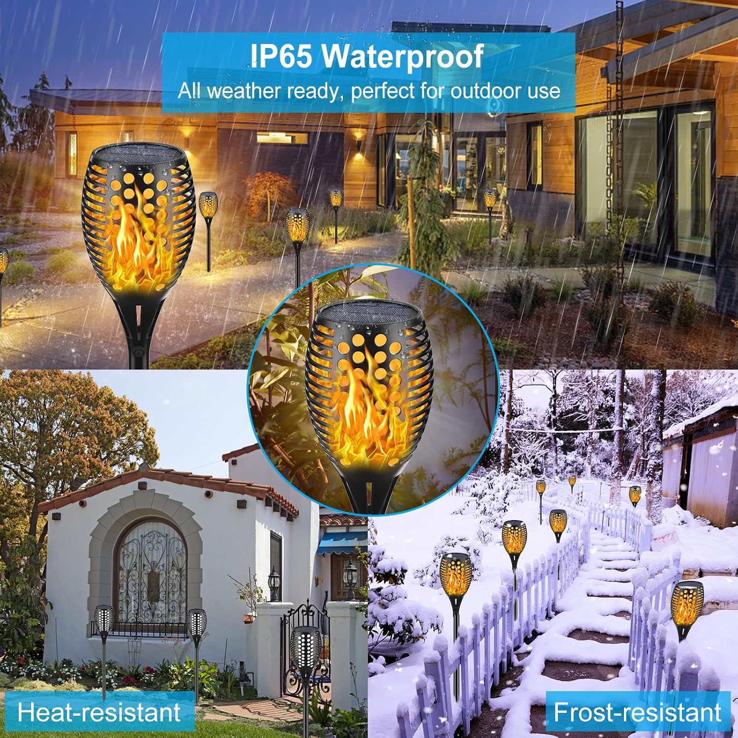 Aityvert Flickering Flame Solar Torch Lights Outdoor, 43" Tall, 2 Pack | Realistic 96-LED Flame Effect,Higher & Larger,IP65 Waterproof, Landscape Decoration Auto On/Off for Patio, Garden,Pathway