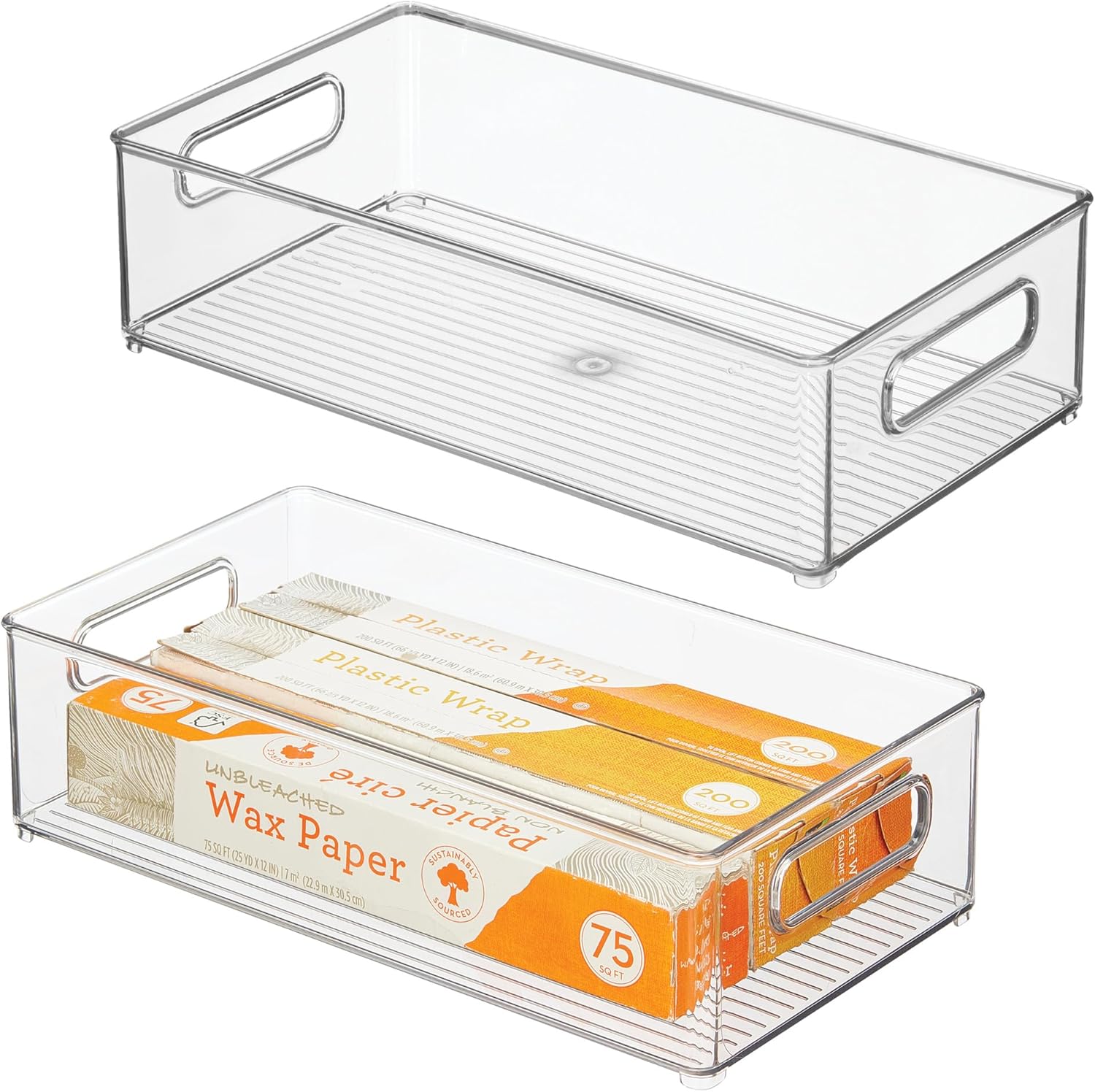 iDesign Stackable Fridge Bin | Storage Bin for Freezer or Pantry Organization, Clear, Made in USA