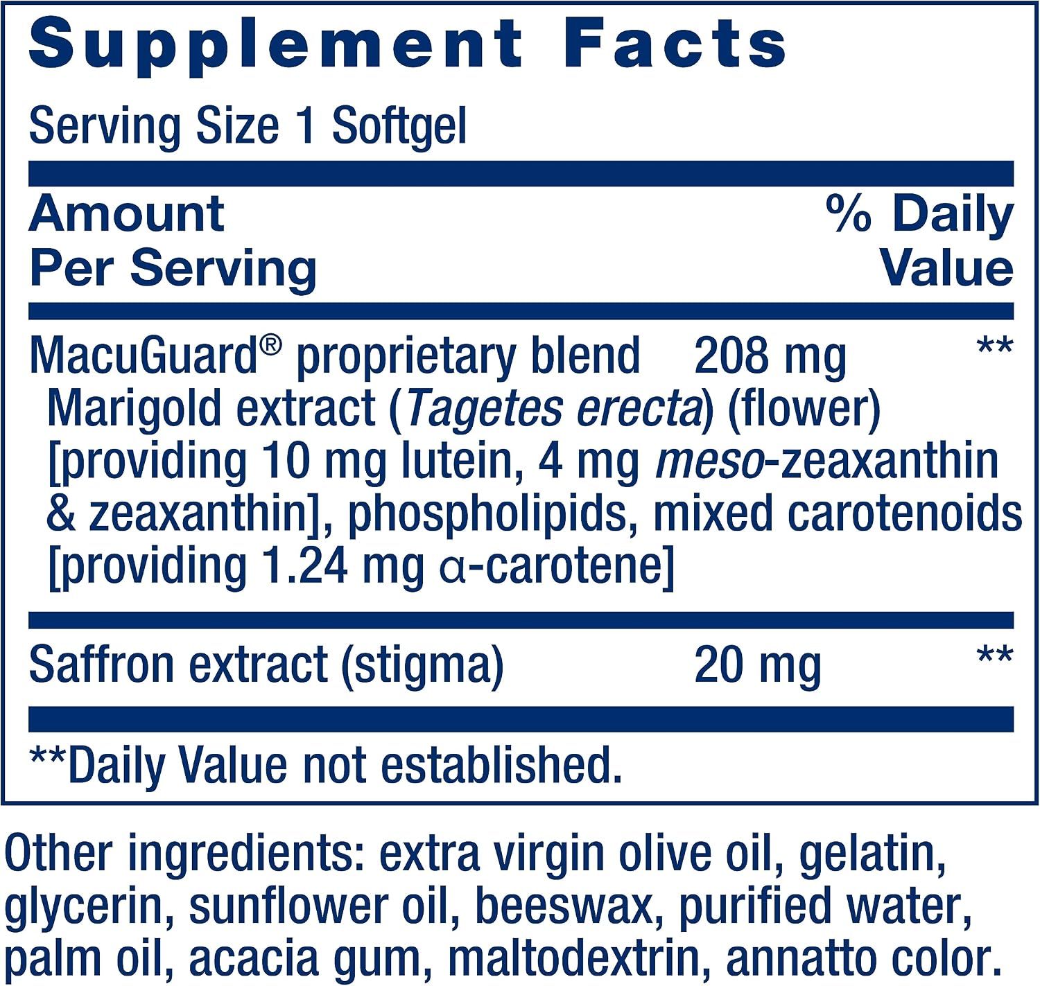 Life Extension MacuGuard Ocular Support with Saffron – Eye Health Supplement for Healthy Vision – with Lutein, Meso-zeaxanthin, zeaxanthin