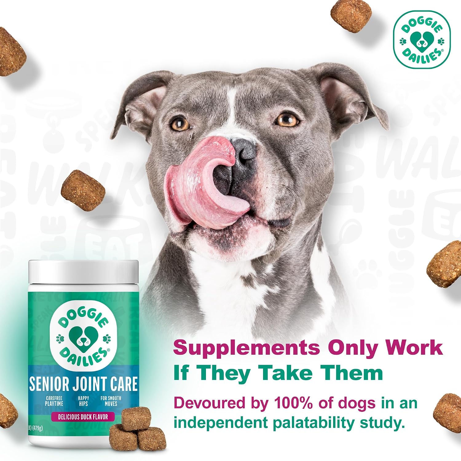 Doggie Dailies Hip & Joint Chews for Dogs, Chicken, All Breeds, 225 Count | Glucosamine & Chondroitin Supplement, Supports Joint Health & Mobility, Soft Chews for Dogs of All Breeds & Sizes