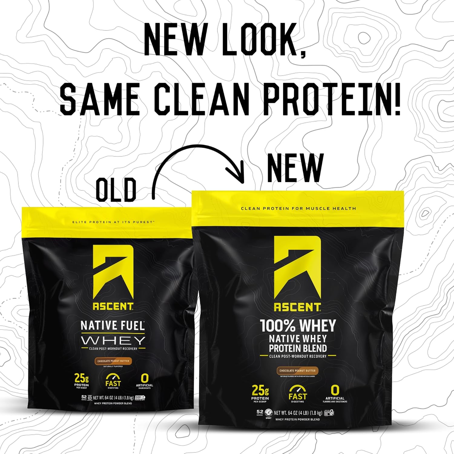 Ascent 100% Whey Protein Powder - Post Workout Whey Protein Isolate, Zero Artificial Flavors & Sweeteners, Gluten Free, 5.5g BCAA, 2.6g Leucine, Unflavored 2 lb
