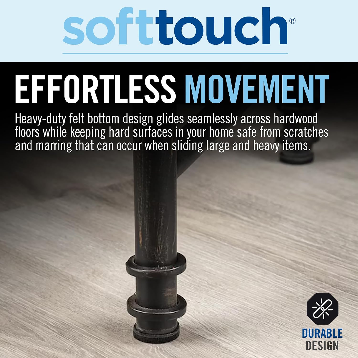 softtouch 1 1/2" Round Heavy Duty Felt Furniture Pads for Hardwood, Brown (24 Pack)