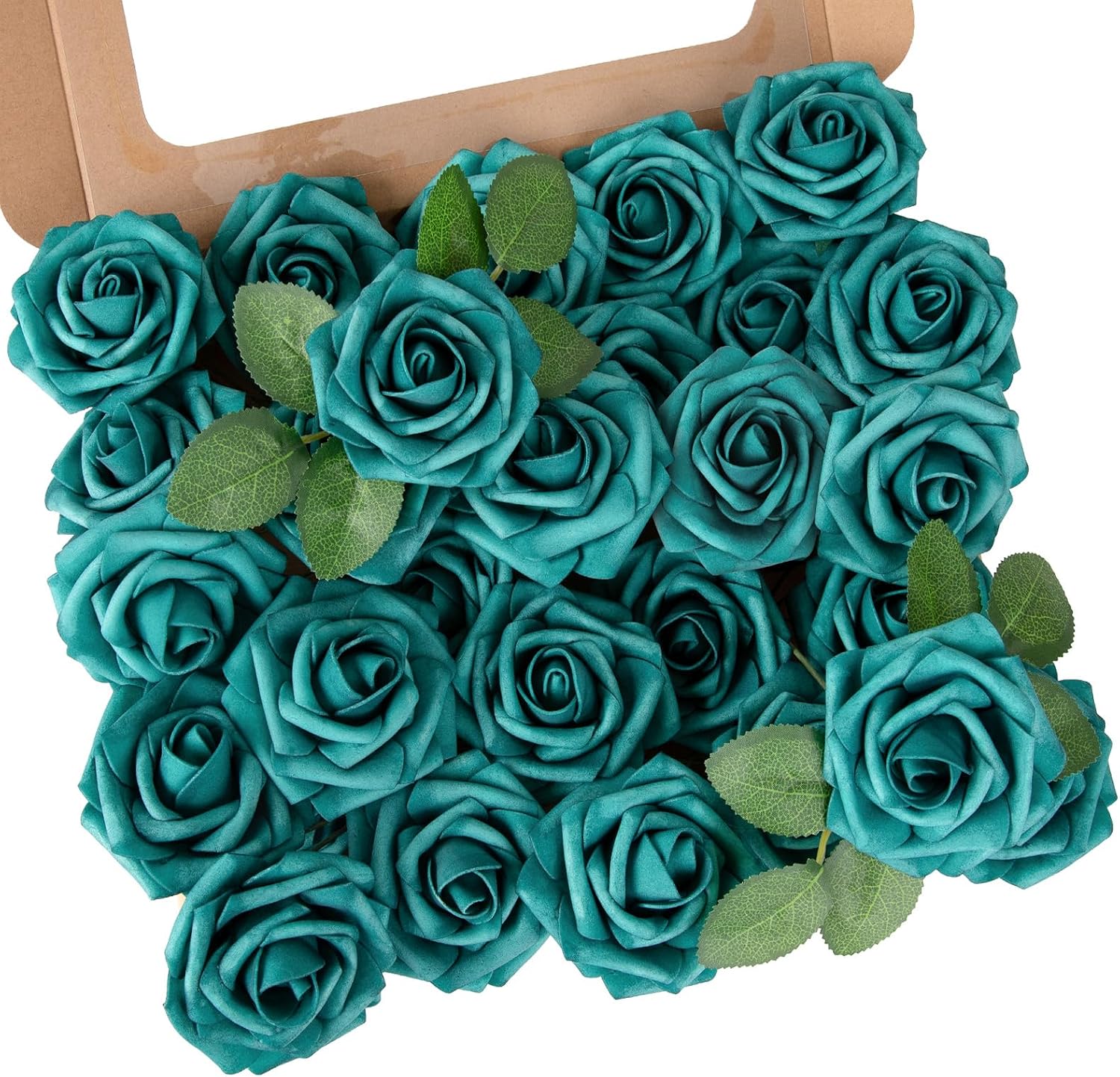 30PCS Yellow Artificial Flowers, Real Touch Fake Roses for Fall Decorations