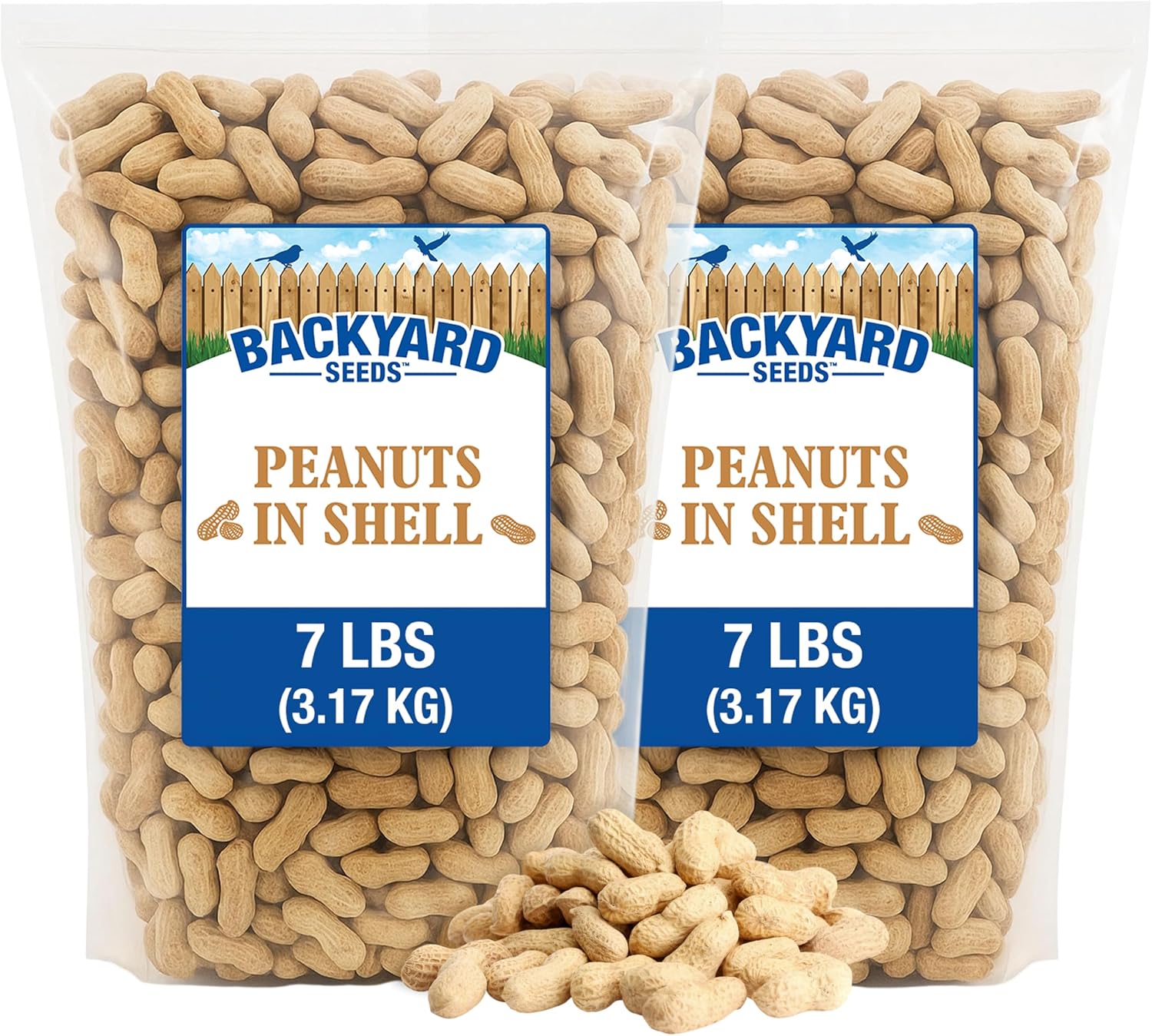 Backyard Seeds In-Shell Raw Unprocessed Peanuts 7lbs - Premium Whole Peanuts for Wildlife & Squirrels, Natural Foraging, High Protein