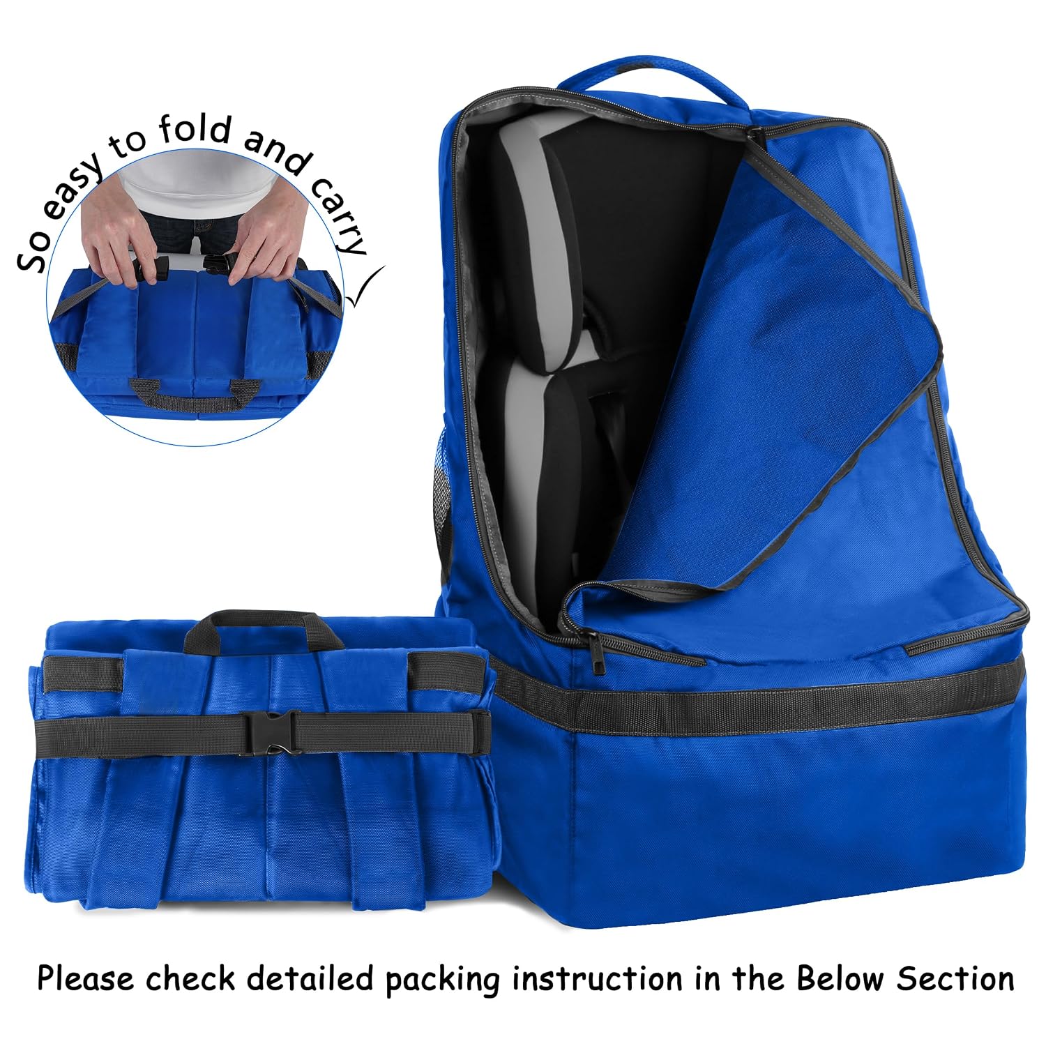 YOREPEK Padded Car Seat Travel Bag Backpack, Toddler Travel Essentials