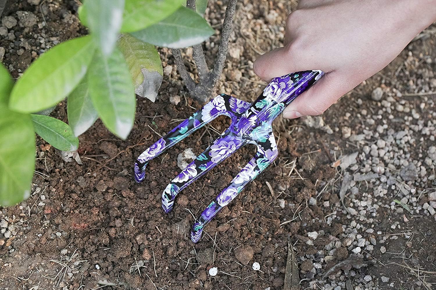 FLORA GUARD 6-Piece Garden Tool Set | Heavy Duty Gardening Hand Tools with High Carbon Steel Including Trowel, Rakes, 2-in-1 Hoe and Crack Weeder