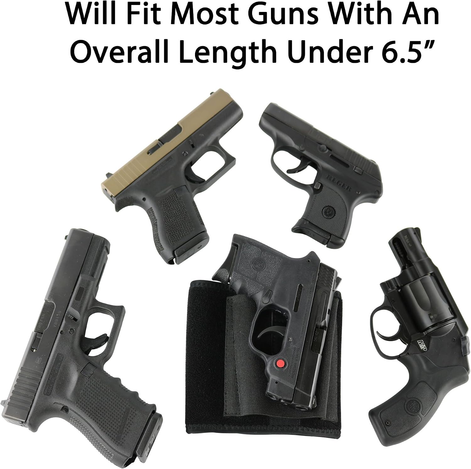 Ultimate Ankle Holster by ComfortTac, Compatible with Glock 42, 43, 36, 26, Smith and Wesson Bodyguard .380.38, Ruger LCP, LC9, Sig Sauer