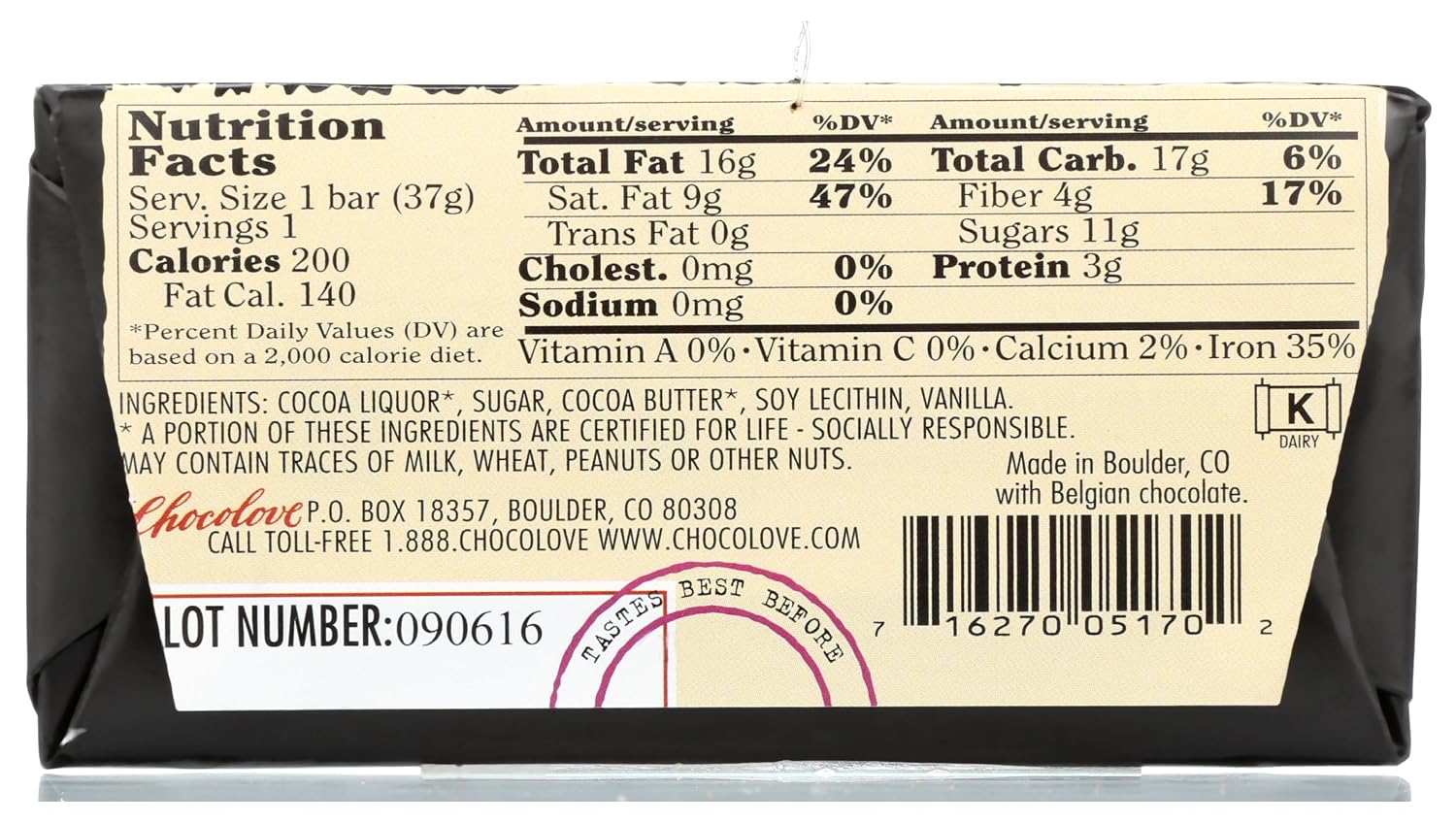Chocolove, Bar Chocolate Dark Strong 70%, 3.2 Ounce