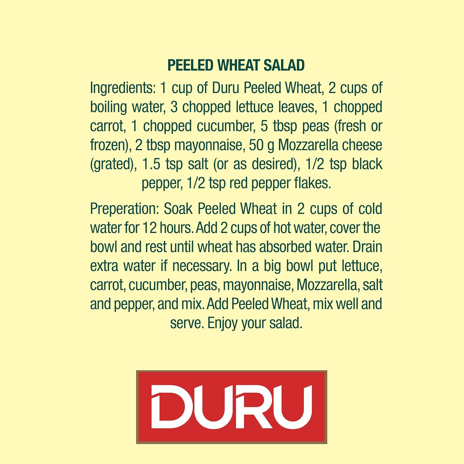 Duru Peeled Wheat, 35.2oz (1000g), 100% Natural and Certificated, High Fiber and Protein, Non-GMO, Great for Vegan Recipes, Better than Rice